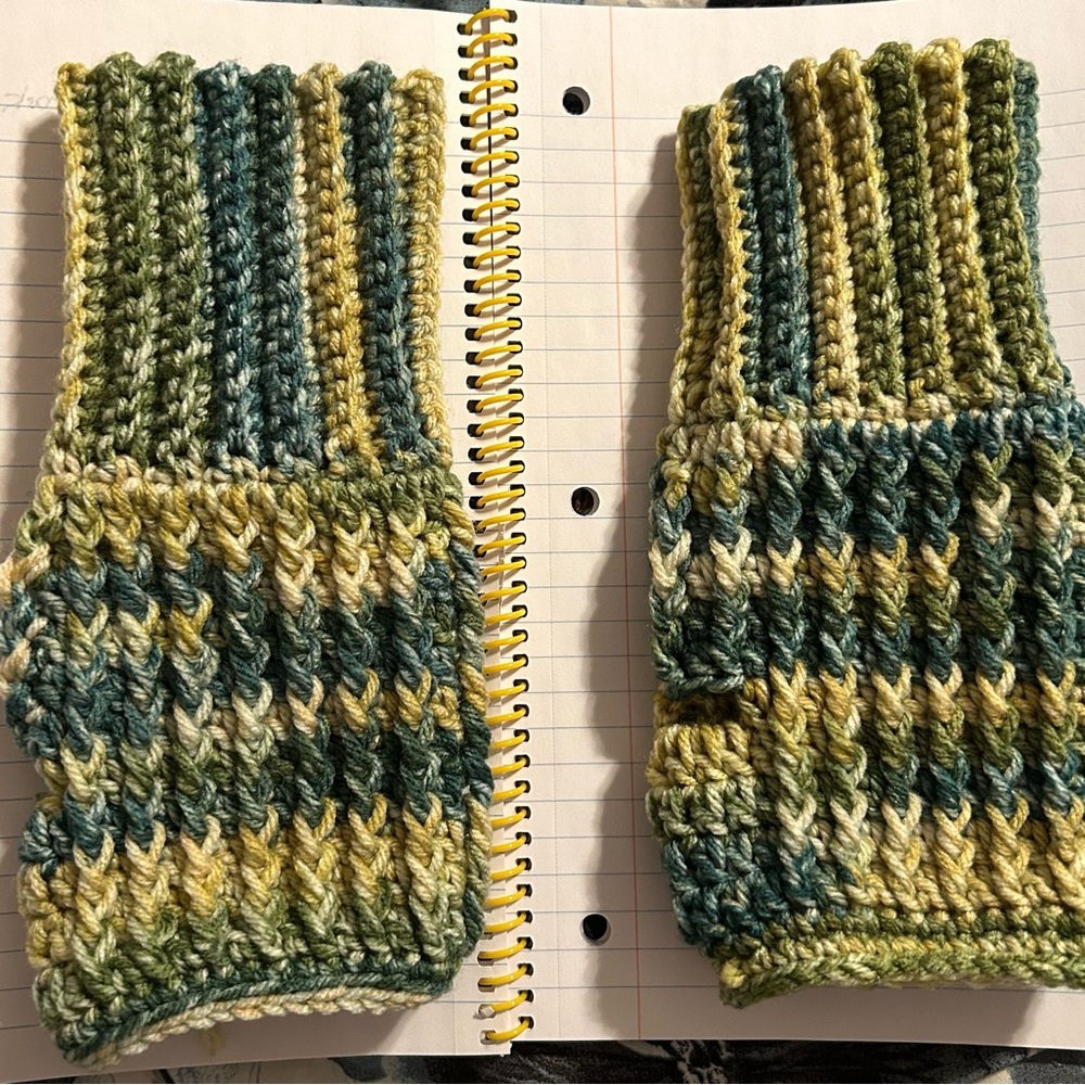 Artisan Crochet Fingerless Gloves in Earth Tones